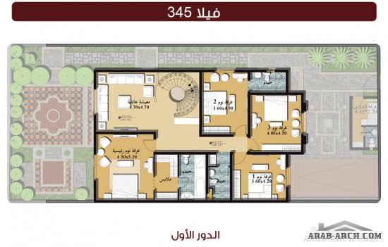 فيلا 345 متر : 3 طرازات راقيةمن مشارف جدة