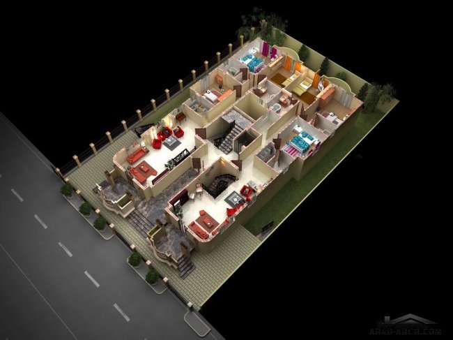 عمارة سكنية رائعه + المخطط والبلانات 3D