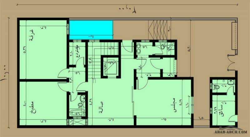 مخطط فيلا خليجى صغير المساحه الارض 10*20 متر