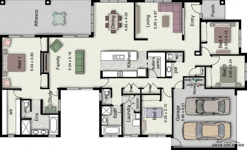 Luxury floor plans for homes with 4 Bedrooms