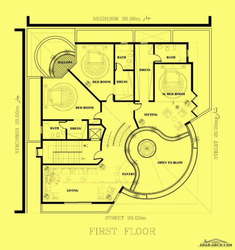 مخطط قسيمه 400م زاويه 20*20 مهندس بليه المسفر