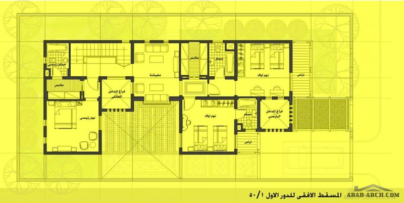 الارض 12.5م×25م نسبة البناء 50 المعماري طارق عبدالرؤوف