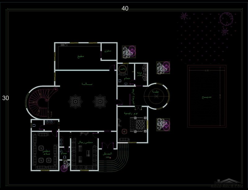 40*30 Saudi Villa Plan layout 