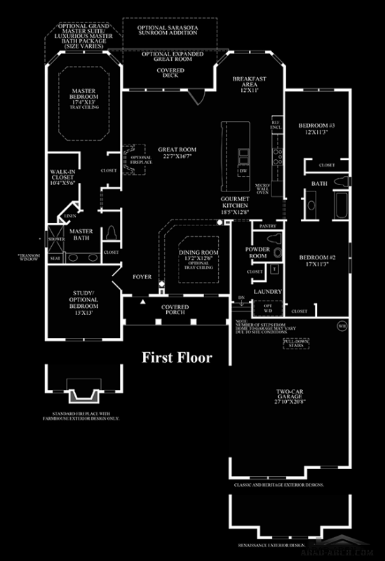 تصميم منزل امريكي DESIGN FLOOR PLANS GOLF VILLAS