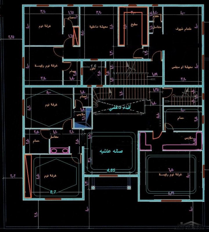 فيلا في الواجهه والخلفيه شقق التصميم علي ارض مساحتها 575 متر مربع