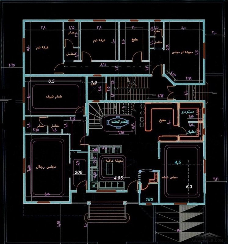 فيلا في الواجهه والخلفيه شقق التصميم علي ارض مساحتها 575 متر مربع