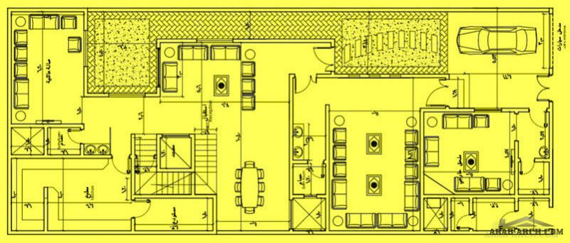 المخطط  سعودي فيلا دورين مساحة الارض 12.3x30متر