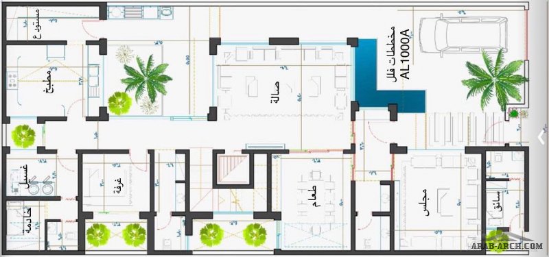 تصميم فيلا سعودي الارض 12*27 من اعمال مكتب الخليل