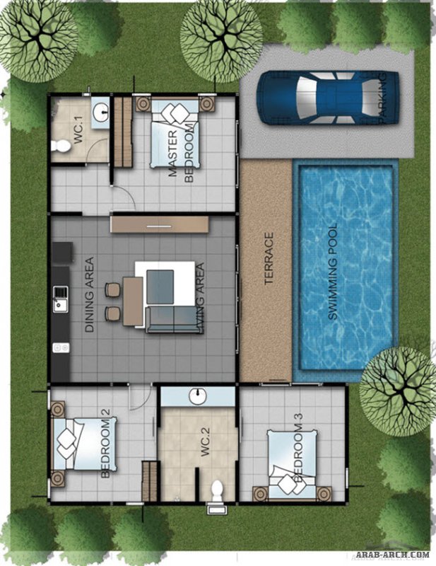 Pool Villas Floor Plans