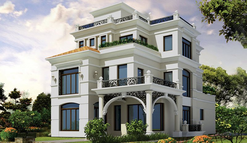 مساقط فيلا تصميم اوربي نمط شرقي 5800 sq.ft