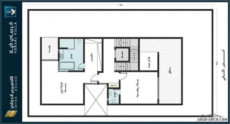 فرساي فيلا دورين وملحق علوي بفناء داخلي مساحة الارض 16x25 المطور شركة التصميم الدولي