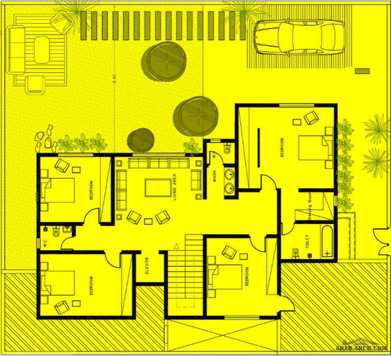 فيلا 20*22 مساحة الارض خطط فيلا دورين وملحق و مسطح البناء 472 م٢ من تصميم شركة عمار