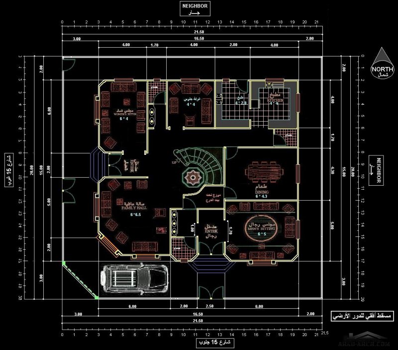 تصميم فيلا رائعه جدا و تصميم مميز ابعاد الارض 20 * 21.5 متر