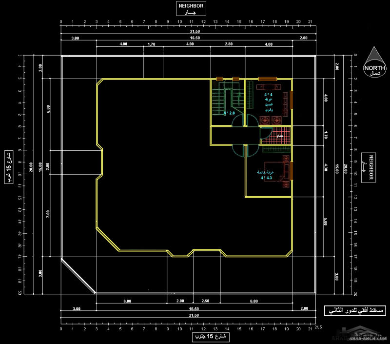 تصميم فيلا رائعه جدا و تصميم مميز ابعاد الارض 20 * 21.5 متر