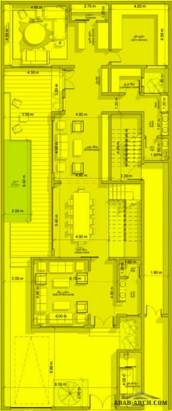 مخطط فيلا دورين وشقق مسروقة مساحة الارض 12.5x30 من تصميم شركة فأس