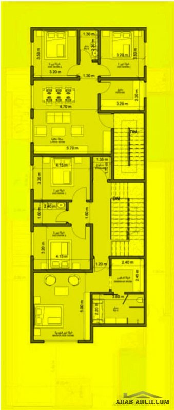 مخطط فيلا دورين وشقق مسروقة مساحة الارض 12.5x30 من تصميم شركة فأس