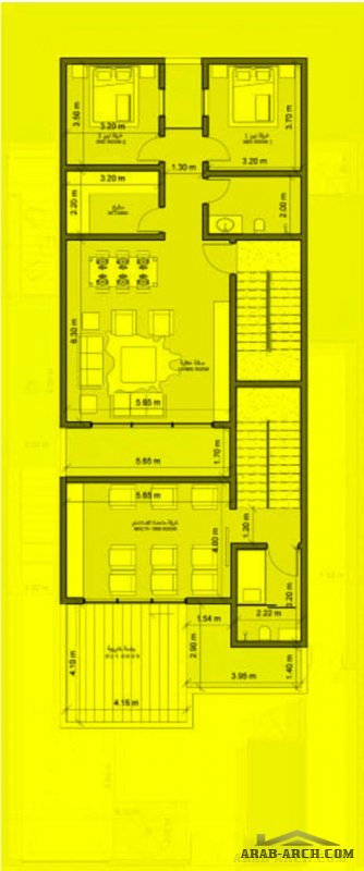 مخطط فيلا دورين وشقق مسروقة مساحة الارض 12.5x30 من تصميم شركة فأس