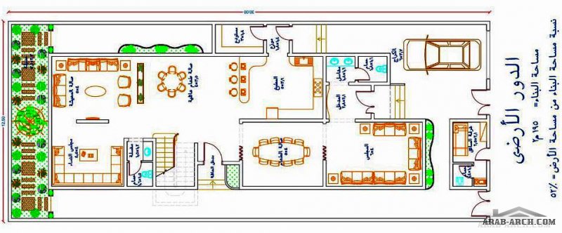 مخطط فيلا تصميم م/ عبدالرحمن باشامخه مساحة الارض 12.5x30