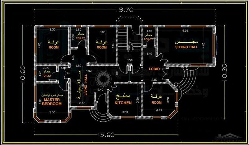  تصميم منزل سكني مكون من فيلا دور ارضي وشقتين دور اول . (مكتب يمن ديزاين للاستشارات الهندسية وخدمات البناء) 