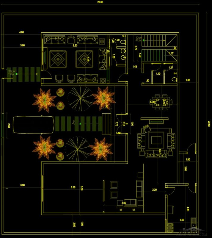 مشروع فيلا سكنية من اعمال المعمارية مشاعر مقاسات القطعه 20*22.5 متر