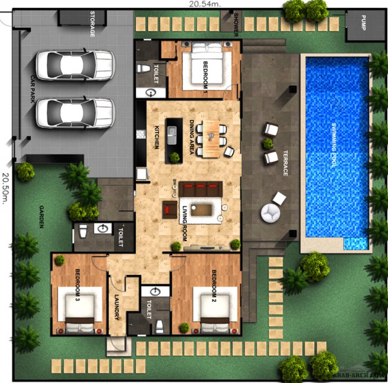 خرائط استراحات مخصصة لمشروع Pool house floor plans