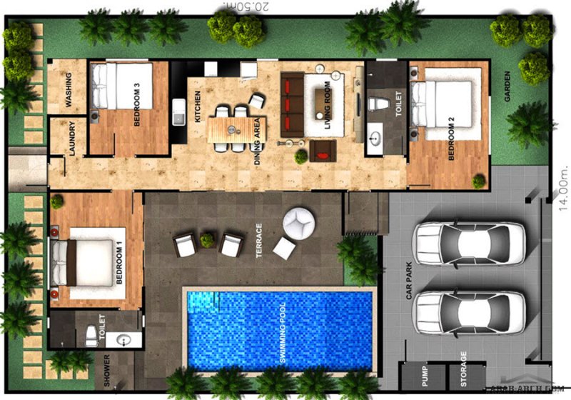 خرائط استراحات مخصصة لمشروع Pool house floor plans