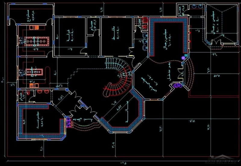 خطة فيلا الاض 20*30 متر تصميم سعودي  طابقين