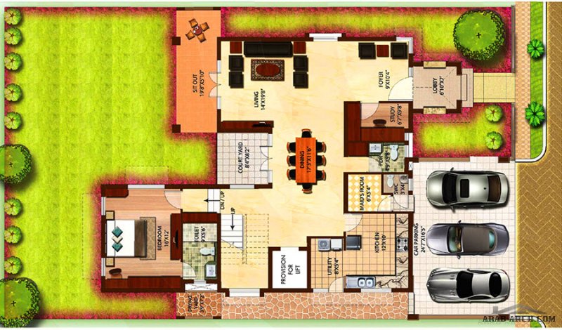 Unit Type A - 4 BHK	4296 Sqft Villa floor plans