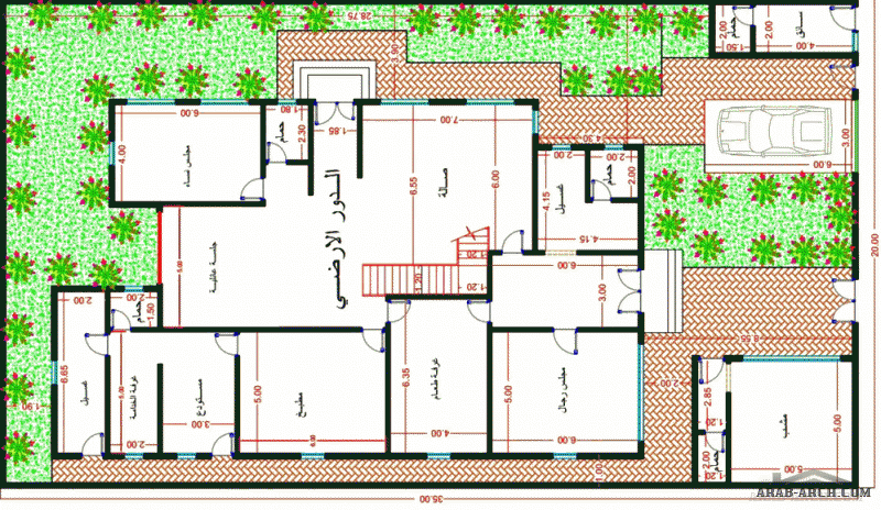 مخطط لتصميم بيت العمر  الارض 35 * 20 متر من اعمال eng_altamimi2