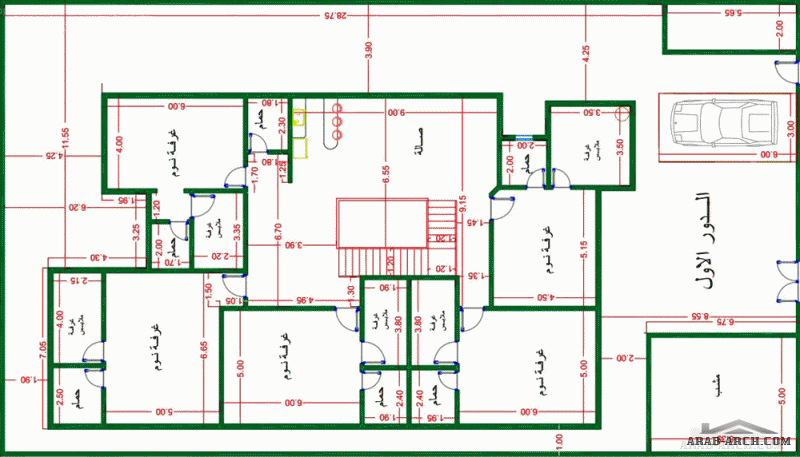 مخطط لتصميم بيت العمر  الارض 35 * 20 متر من اعمال eng_altamimi2