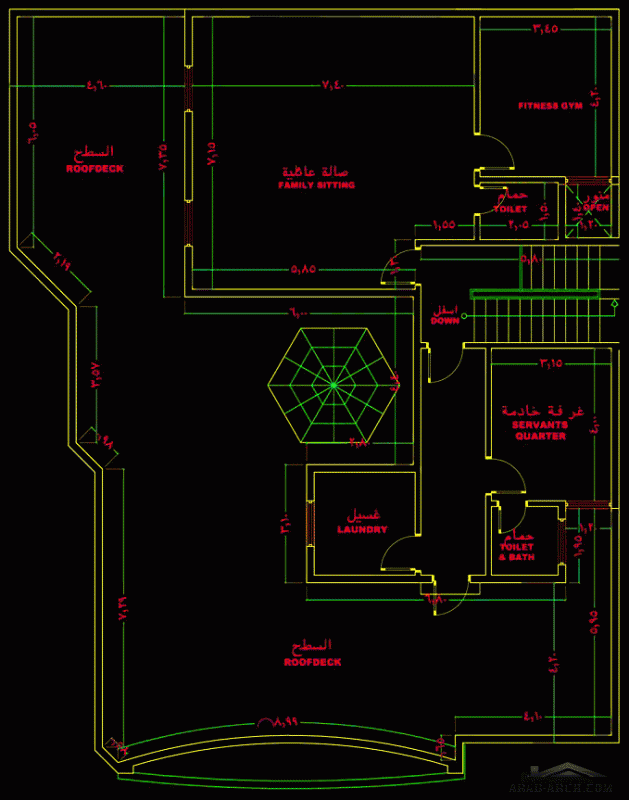 تصميم خاص  مميز لخطة فيلا نمط سعودي