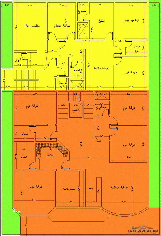 المخطط فله وثلاث شقق مساحة الارض 20*29 متر