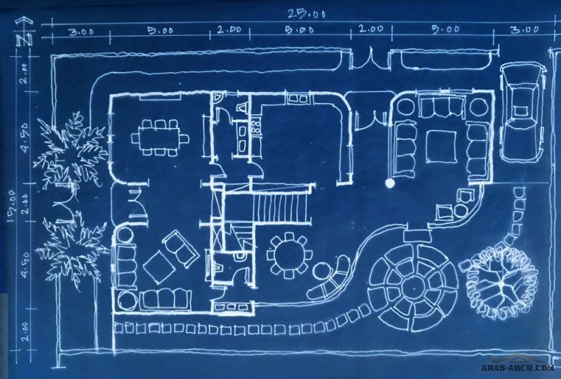 مخطط فيلا  25* 15 متر تم تعديله بواسطة المهندس صلاح الدين الحمود