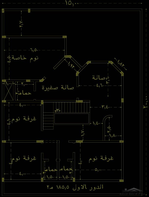 تصاميم فلل  دوبلكس مخطط المعالي أبها  الارض 20*15 متر