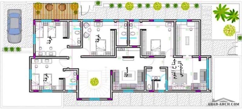 مخطط فيلا دورين وملحق علوي مساحة الارض 13x30  تصميم م/ حسان الحديثي