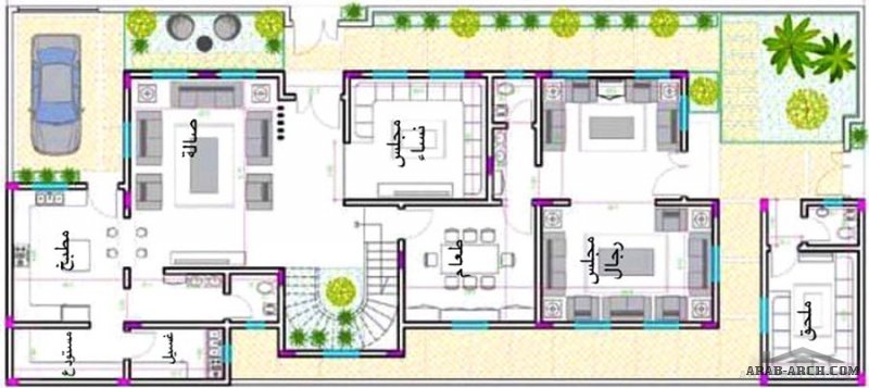 مخطط فيلا دورين وملحق علوي مساحة الارض 13x30  تصميم م/ حسان الحديثي