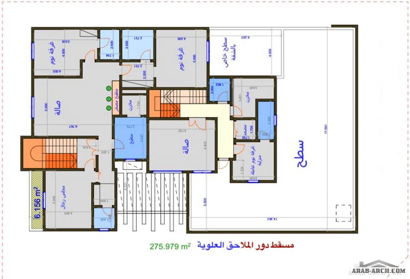  فيلا + شقتين ، مساحة الارض 870م على شارعين جنوبي وغربي  من مشاركات aziz alaziz