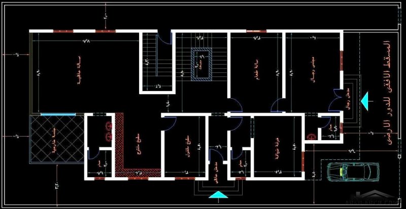 فيلا و شقة علوية 2 تصميم مقترح الأرض 15*30 متر من مكتب الراجحي الهندسي 