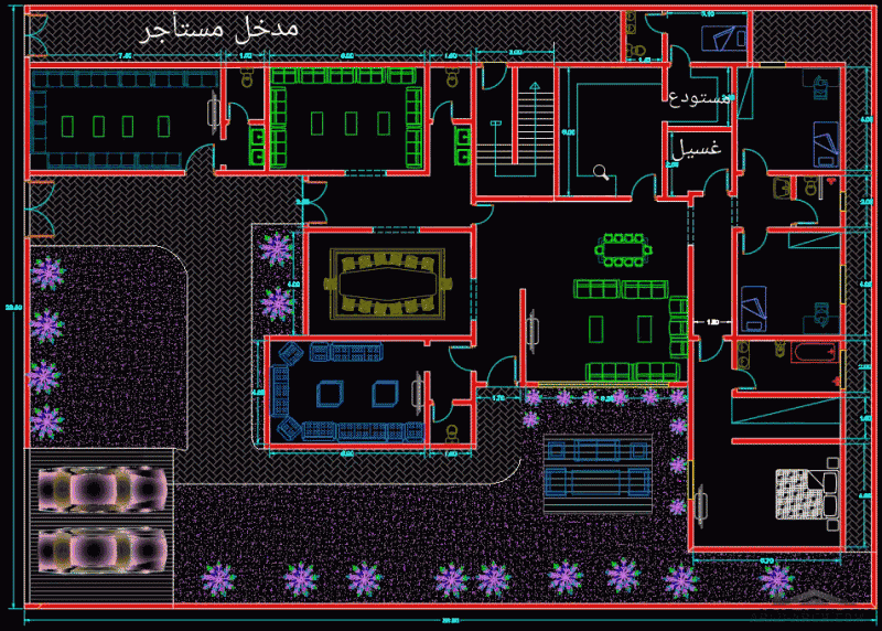 تصميم دور ارضي لشقق علوية  2 تصميم من اعمال مهندس أشررف التوني