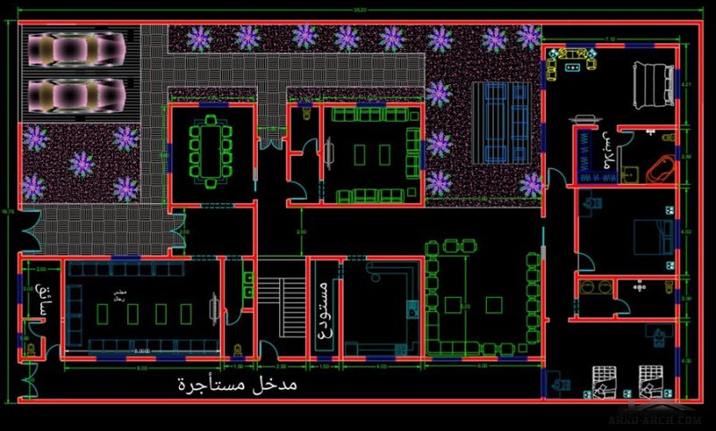 تصميم دور ارضي لشقق علوية  2 تصميم من اعمال مهندس أشررف التوني