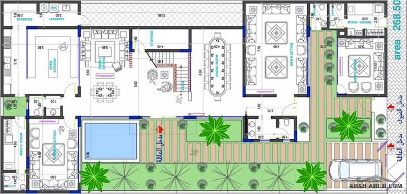 من مبادرات المهندس مالك الجباري تصميم فيلا مقاس الارض 30*15 متر  