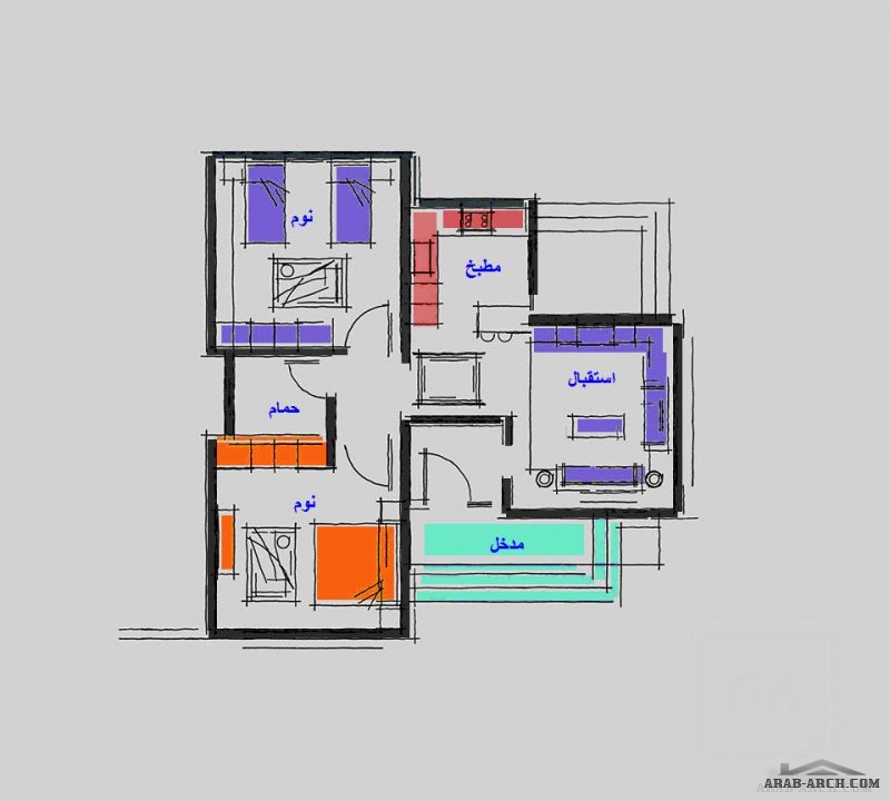  تصميم استراحة   مساحة الارض ( 400 م ) المساحة المسقوفة ( 83 م ) من اعمال Architecture_Galal abkar