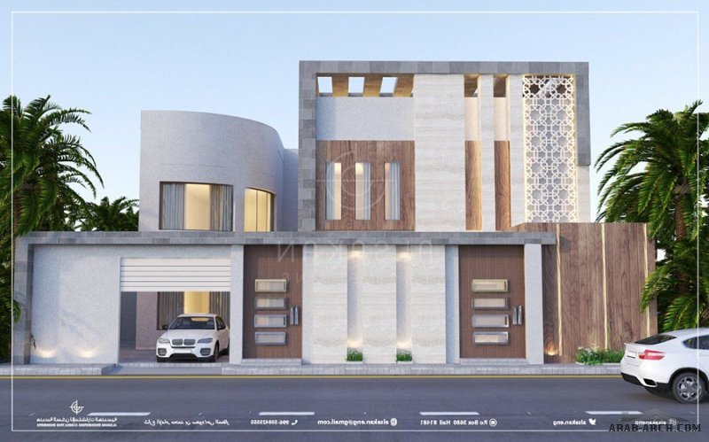 السكن للإستشارات الهندسية تصاميم  واجهات مودرن فلل حايل