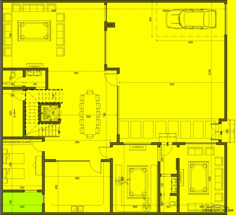 المخطط فيلا  مساحة الارض ٣٨٠ م2 - 19*20 متر