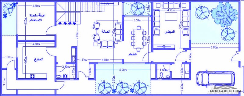 مخطط فيلا مخطط دوبلكس دورين  مساحة الارض 12x30-  360 م2