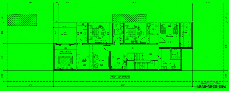 خرائط فيلا تصميم جميل ابعاد الارض 40م*12.5م