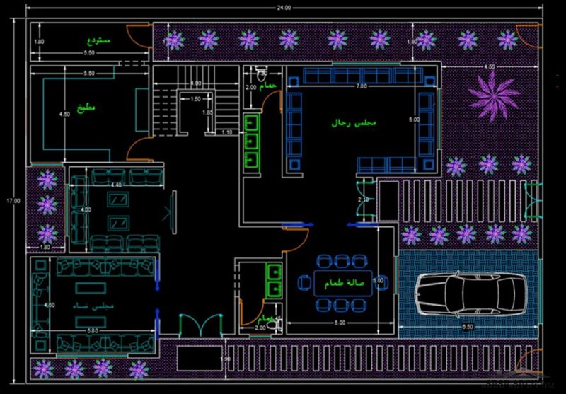 فيلا دوبلكس صغيرة مساحة الارض 24×17 مسطح بناء 240 م٢ من مشاركات CAD_iss