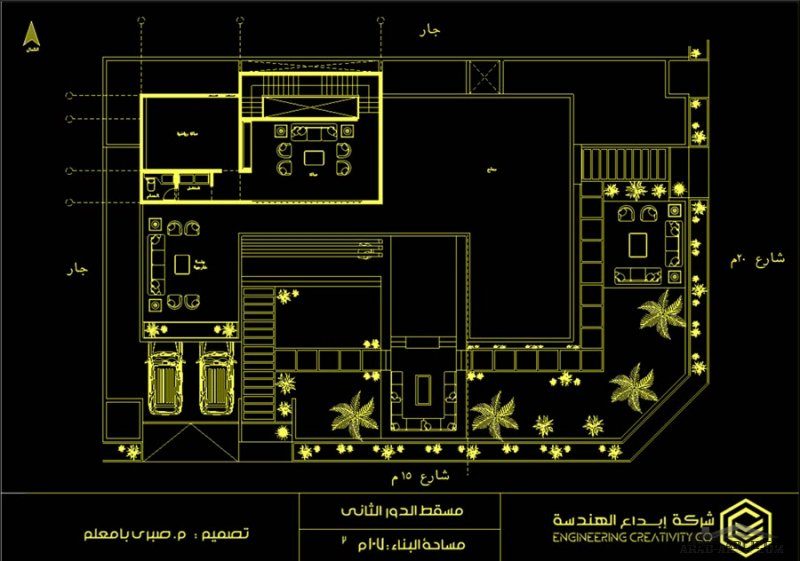 مخطط فيلا كامل مع التفاصيل من اعمال Arch_sabri  مساحة الدور 385 م2