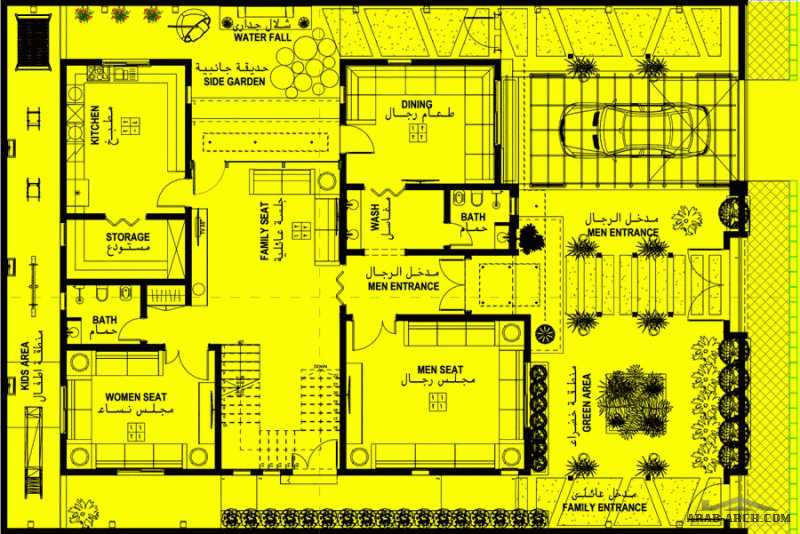 مخطط فيلا سعودي مساحه الارض 450 م2 من اعمال تصاميم وديكور egyrevit 