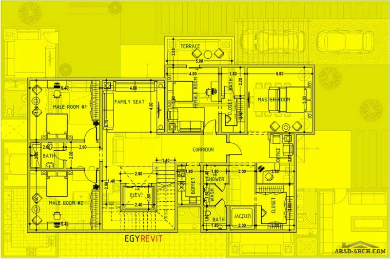 تصميم فيلا في مكه  المكرمة  الارض 600م2 EGYREVIT | تصاميم وديكور